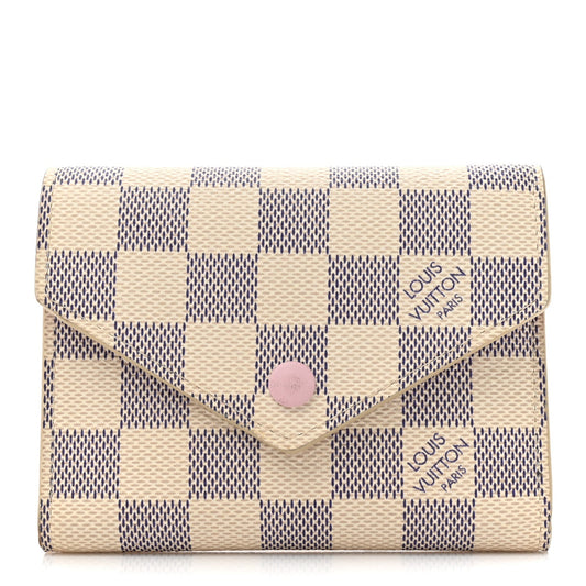 Louis Vuitton Damier Azur Victorine Wallet Rose Ballerine