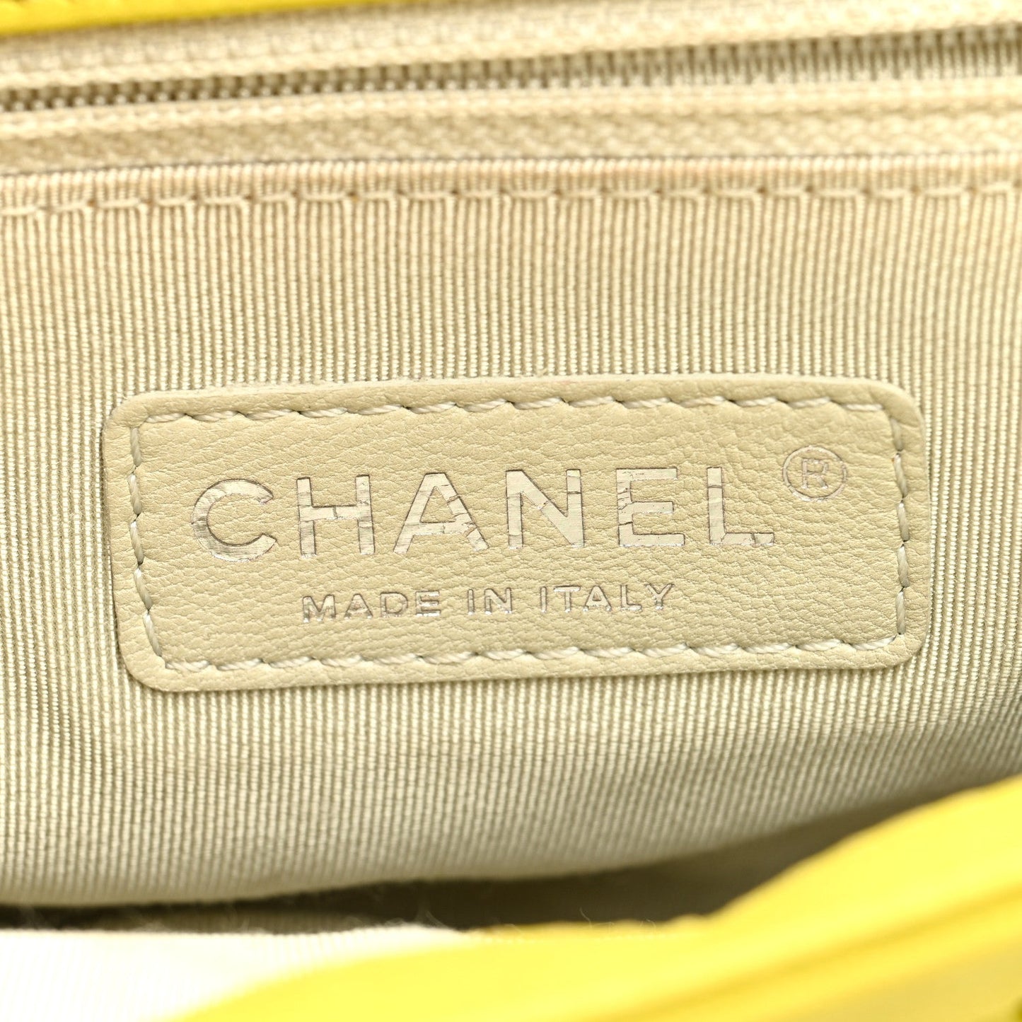 Chanel Washed Lambskin Quilted Mini Chain Around Flap Yellow