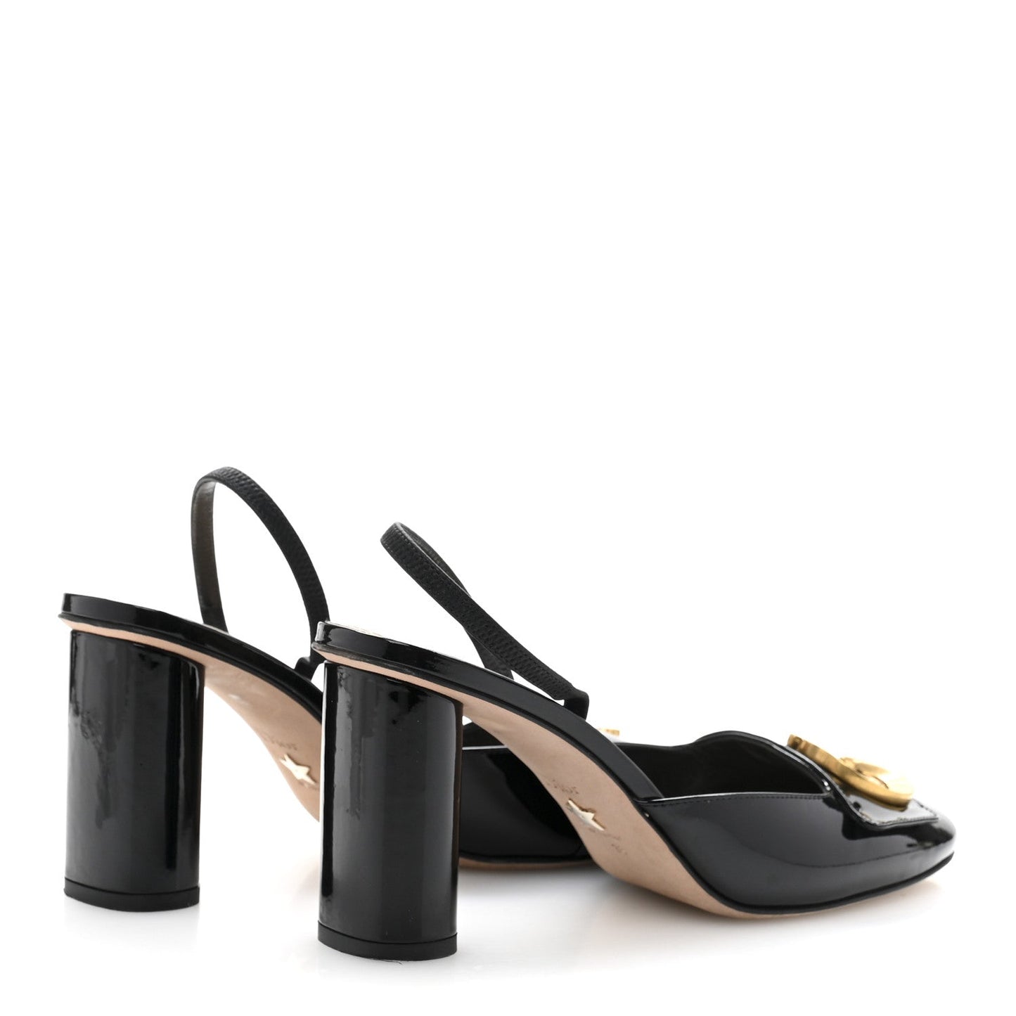 Christian Dior Patent C'est Dior Slingback Pumps 38 Black
