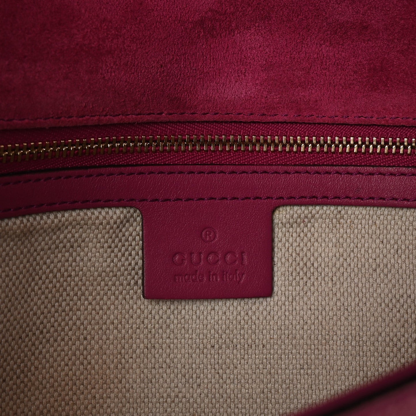 Gucci Soft Patent Medium Soho Clutch Bright Bougainvillea