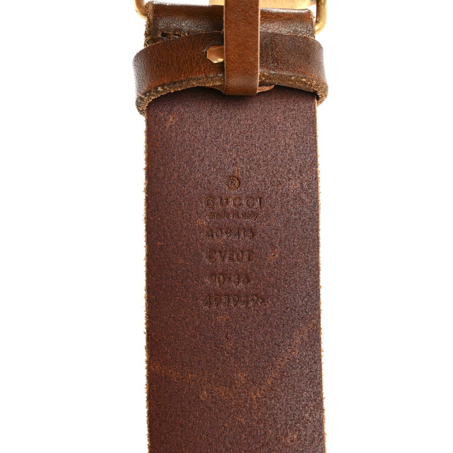 Gucci Faded Calfskin Double G 40mm Belt 90 36 Cuir