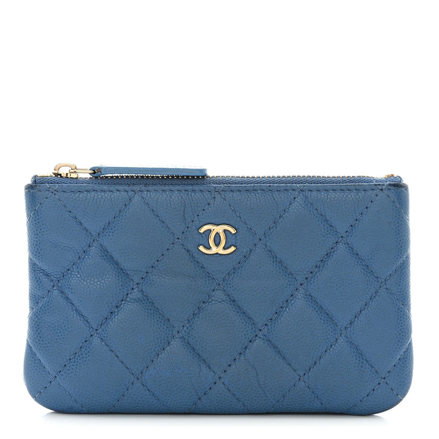 Chanel Caviar Quilted Small Pouch Blue