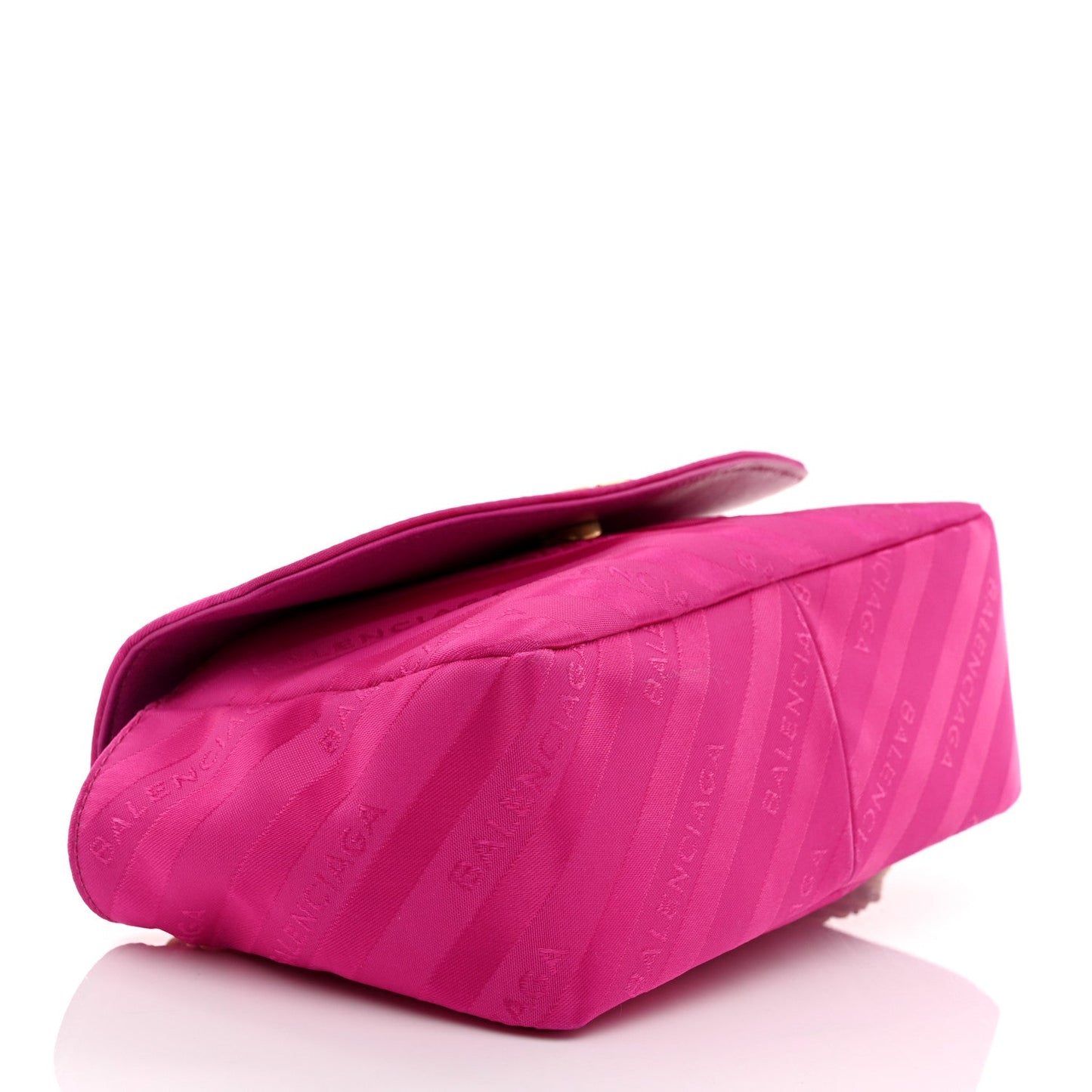 Balenciaga Nylon Jacquard Diagonal Logo S BB Round Shoulder Bag Rose Magenta