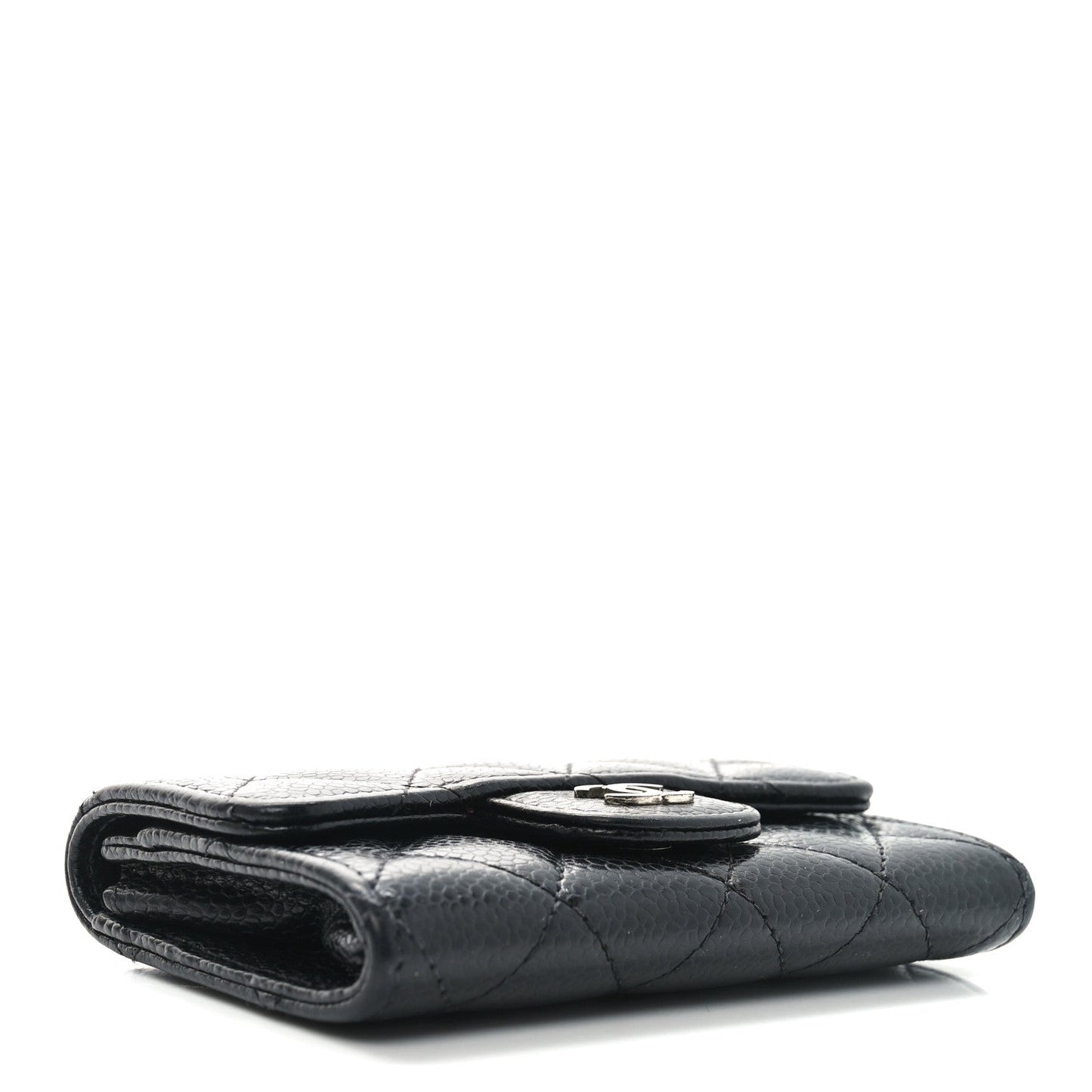 Chanel Caviar Quilted Flap Card Holder Black