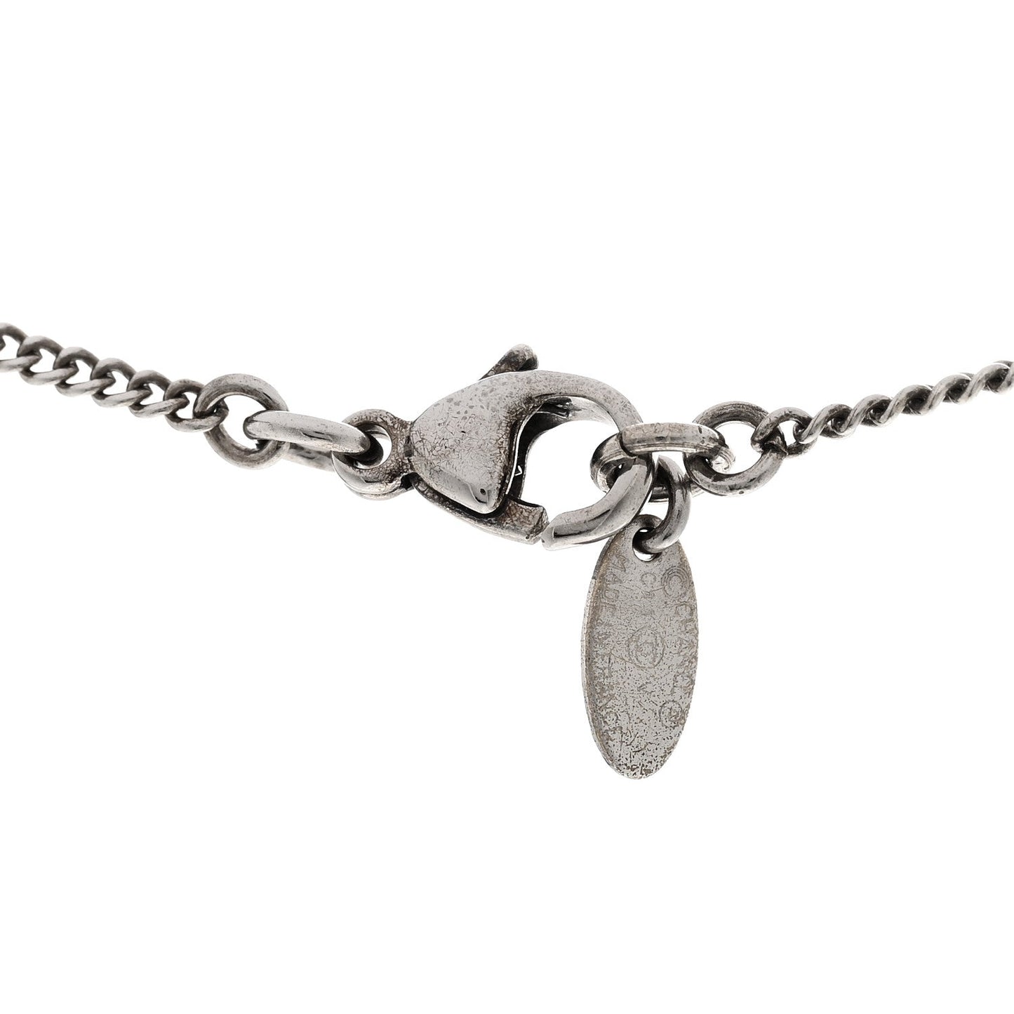 Chanel Crystal Timeless CC Necklace Silver