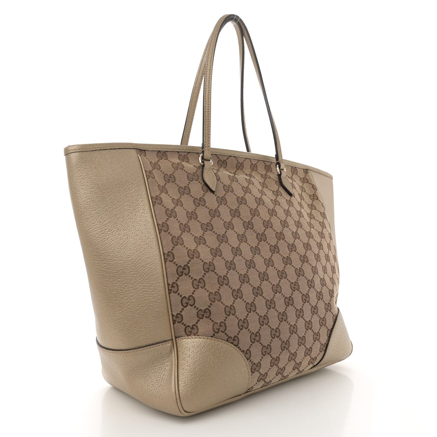 Gucci Monogram Medium Bree Zippered Tote Beige Golden Beige