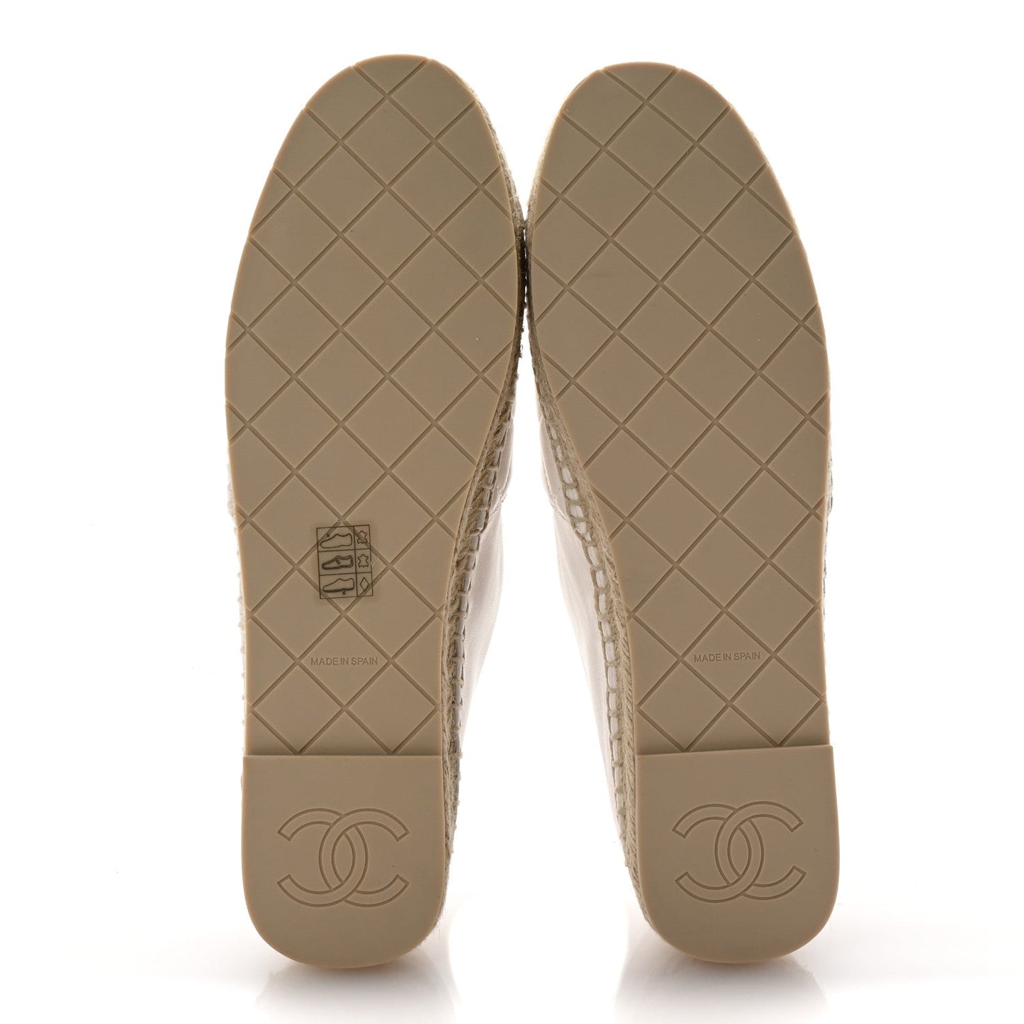 Chanel Lambskin Quilted CC Espadrilles 41 White