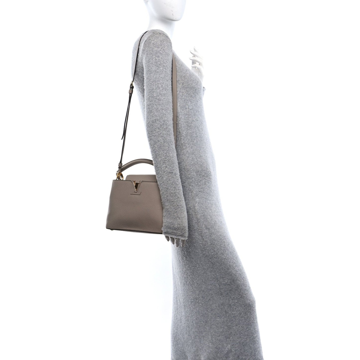 Louis Vuitton Taurillon Capucines BB Galet