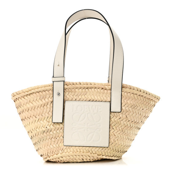 Loewe Raffia Mini Basket Tote Bag Natural White Natural white