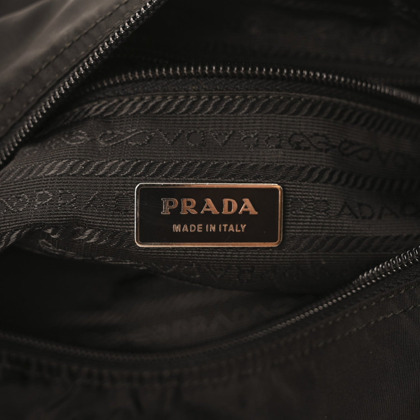 Prada Tessuto Nylon Saffiano Vela Messenger Bag Black