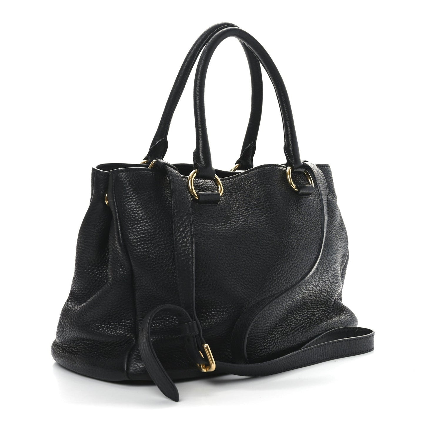 Prada Vitello Daino Tote Black