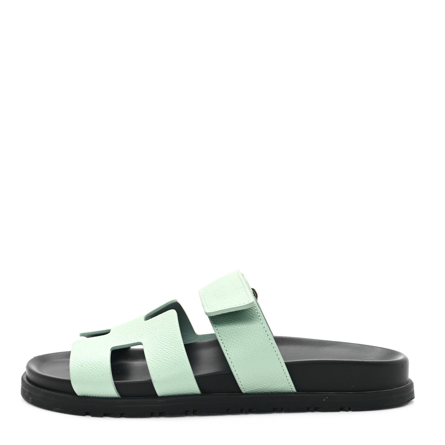 Hermes Epsom Womens Chypre Sandals 37.5 Vert Jade