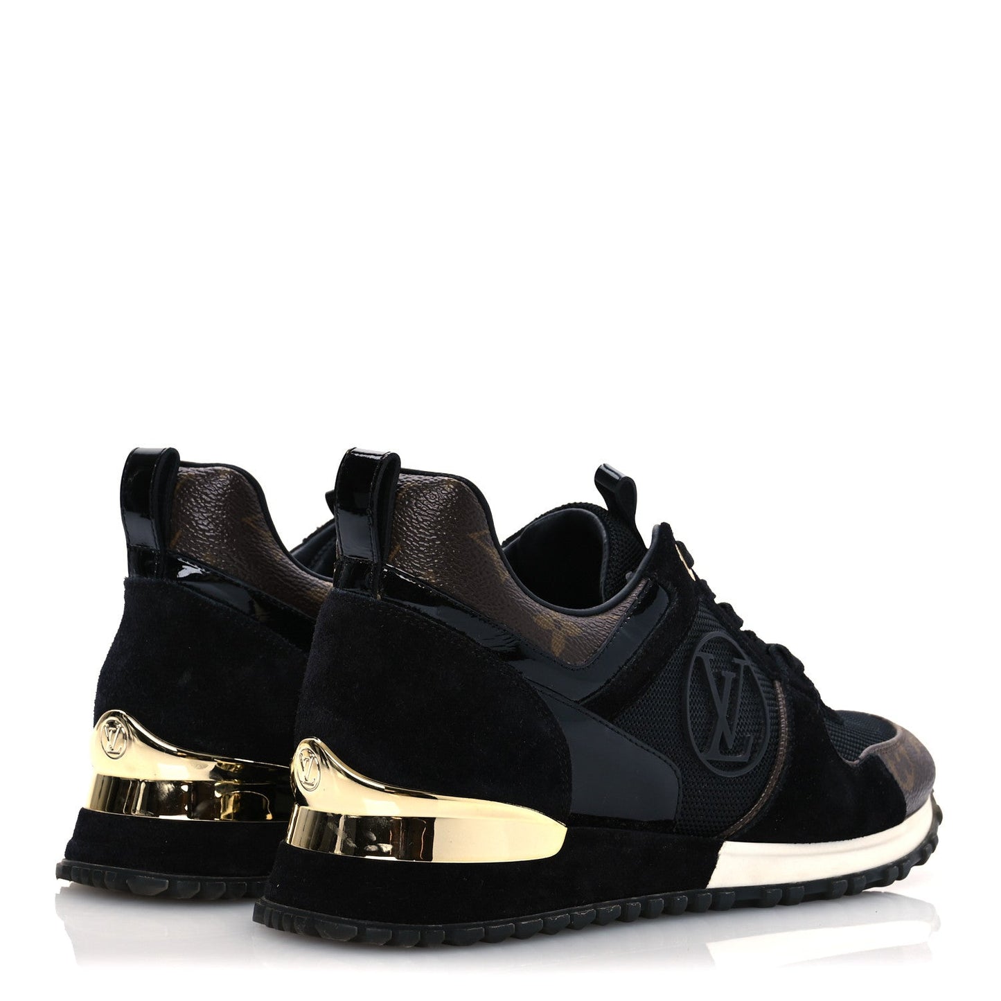 Louis Vuitton Suede Monogram Run Away Sneakers 36.5 Black