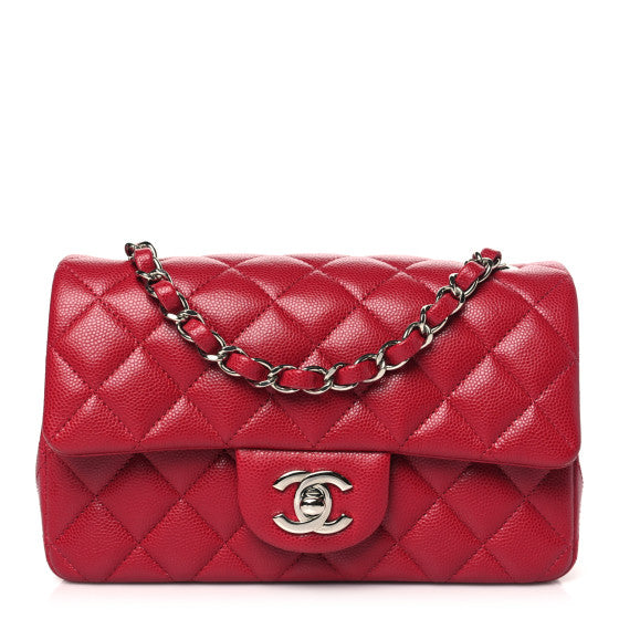 Chanel Caviar Quilted Mini Rectangular Flap  Pink