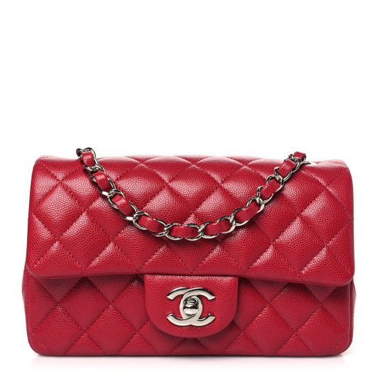 Chanel Caviar Quilted Mini Rectangular Flap  Pink