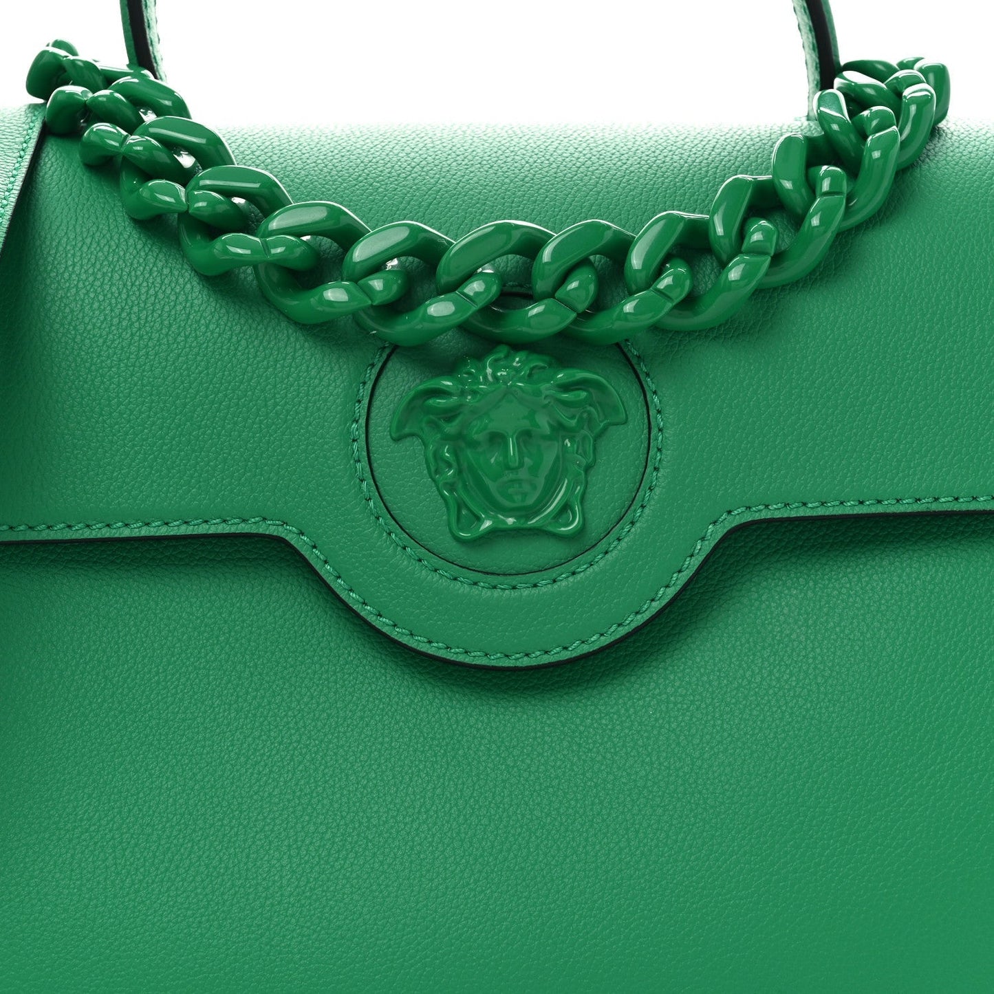 Versace Calfskin Large La Medusa Bag Green