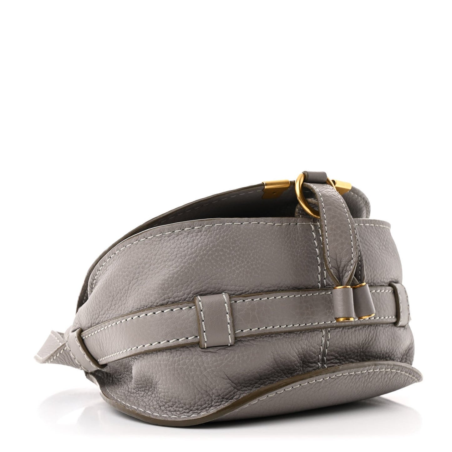 Chloe Calfskin Mini Marcie Round Crossbody Bag Cashmere Grey