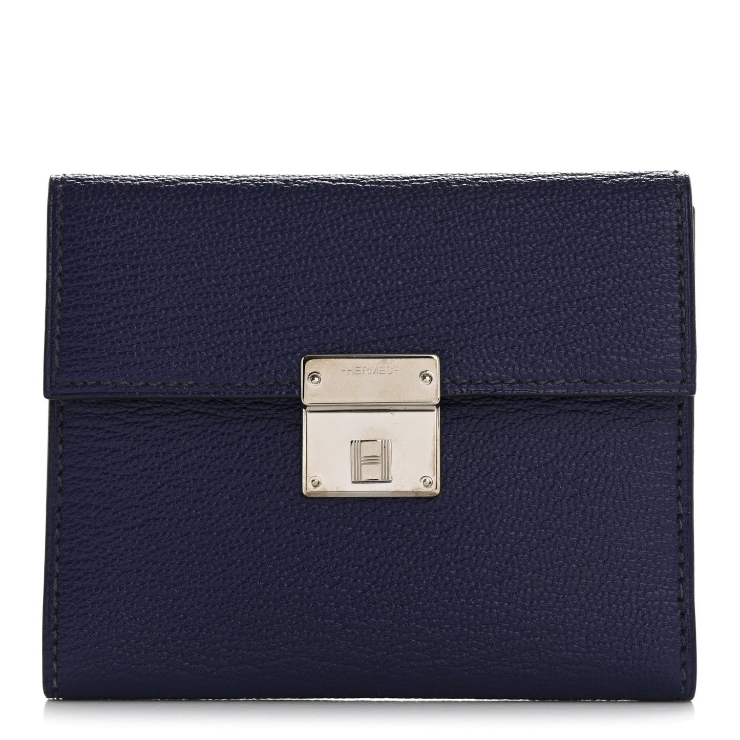 Hermes Chevre Mysore Mini Clic Card Holder Bleu Encre