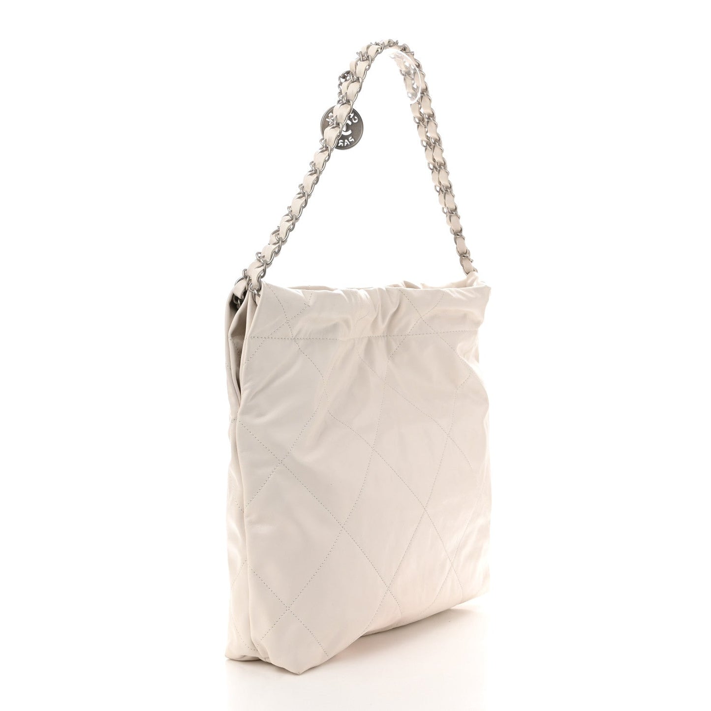 Chanel Shiny Calfskin Quilted Small 22 White