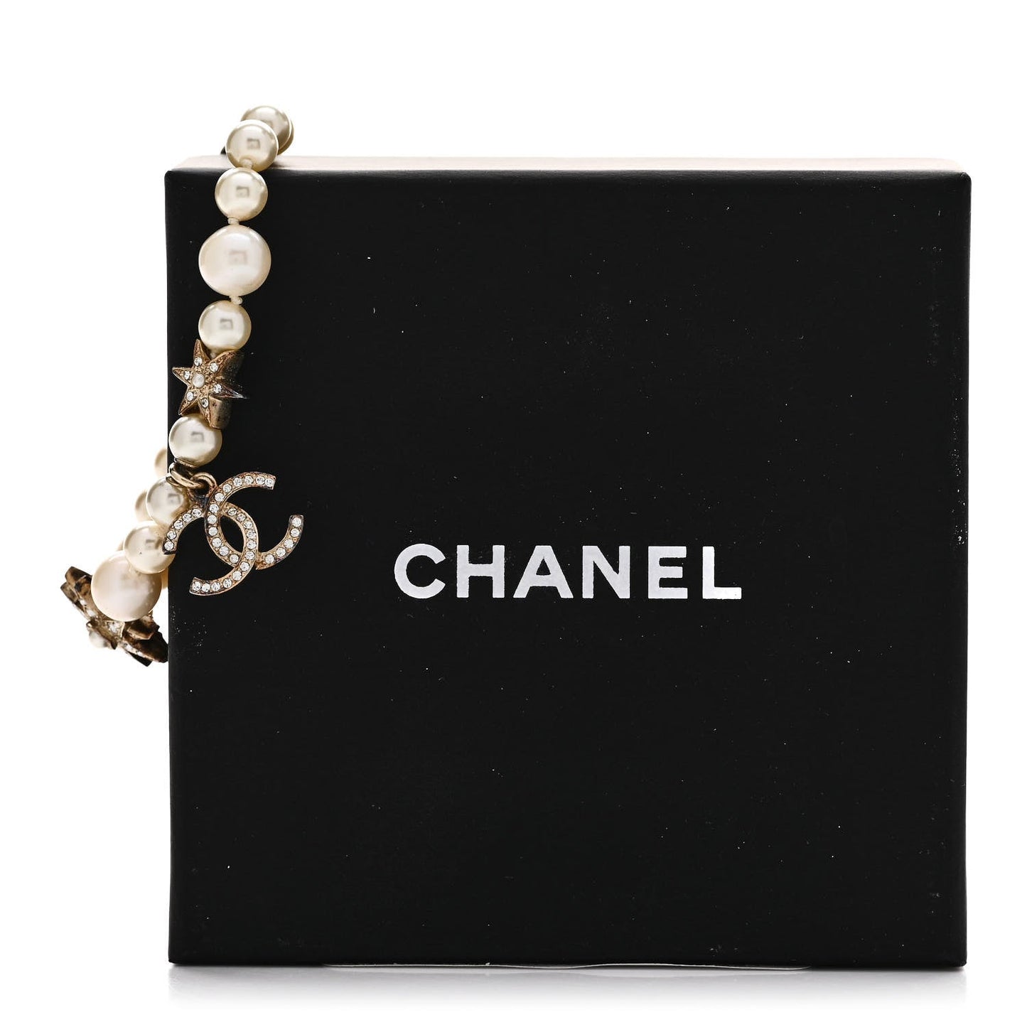 Chanel Pearl Crystal Star CC Bracelet Gold