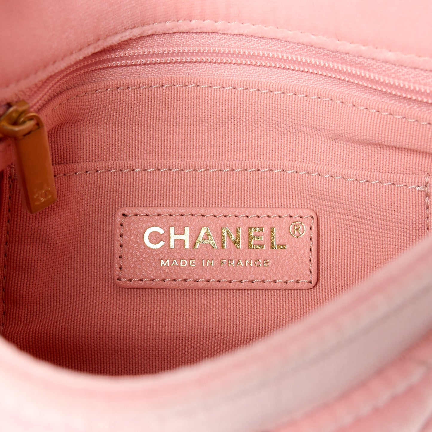 Chanel Velour Quilted Mini Double Frame Flap Rose