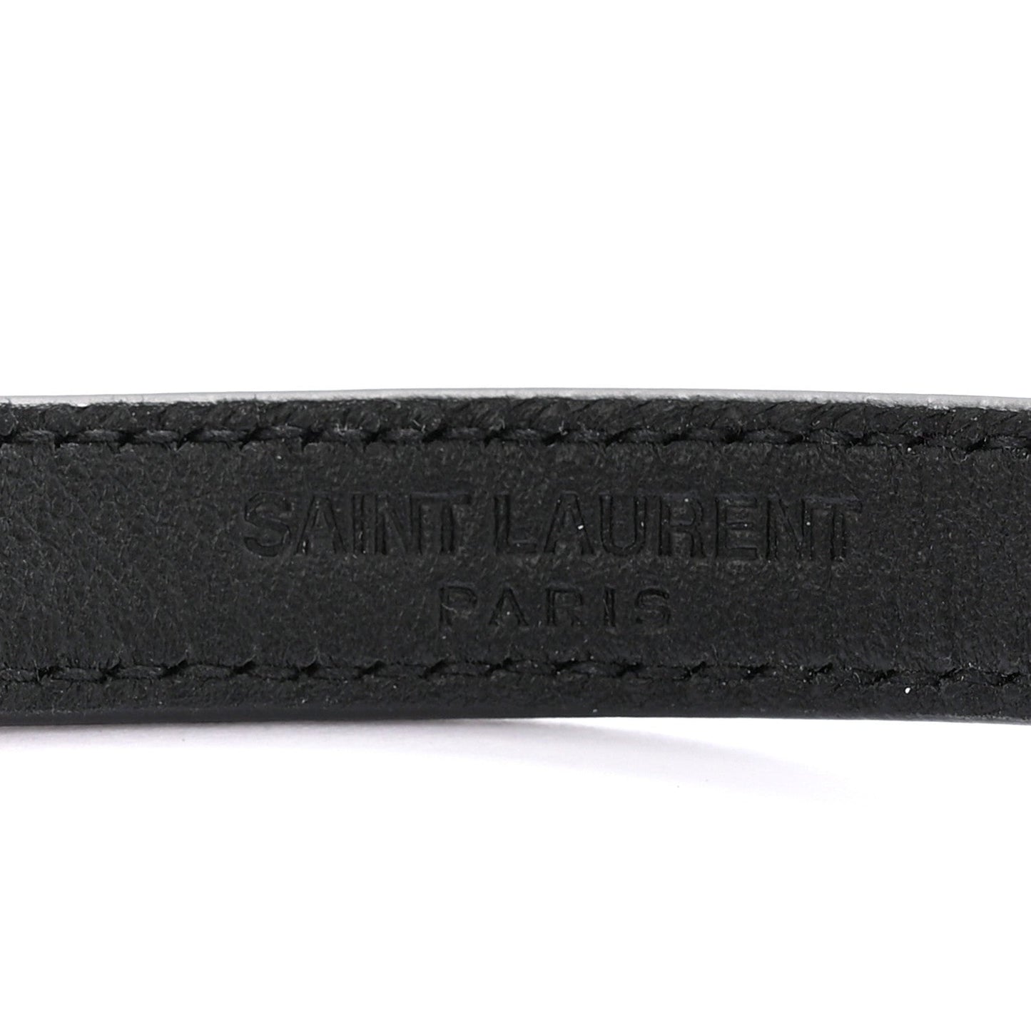 Saint Laurent Calfskin Opyum Double Wrap Bracelet Black
