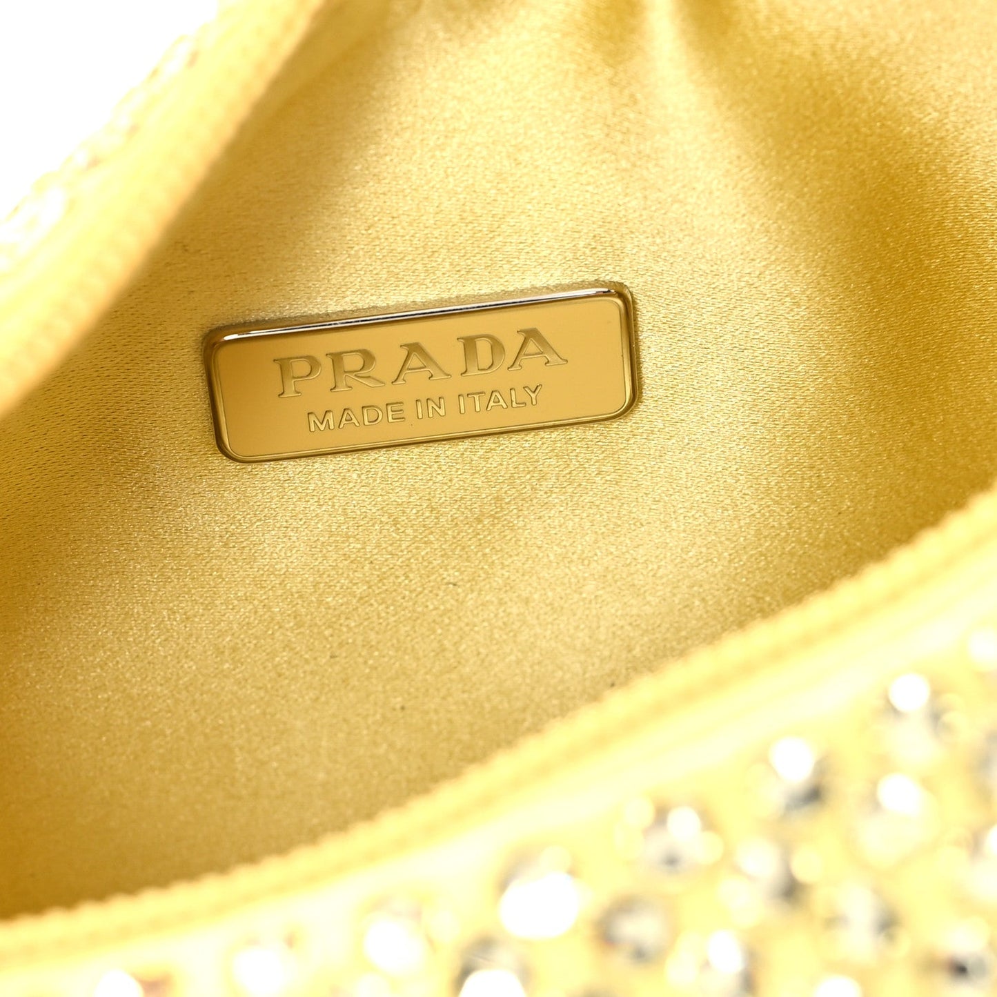 Prada Satin Crystal Mini Re-Edition 2000 Bag Ananas