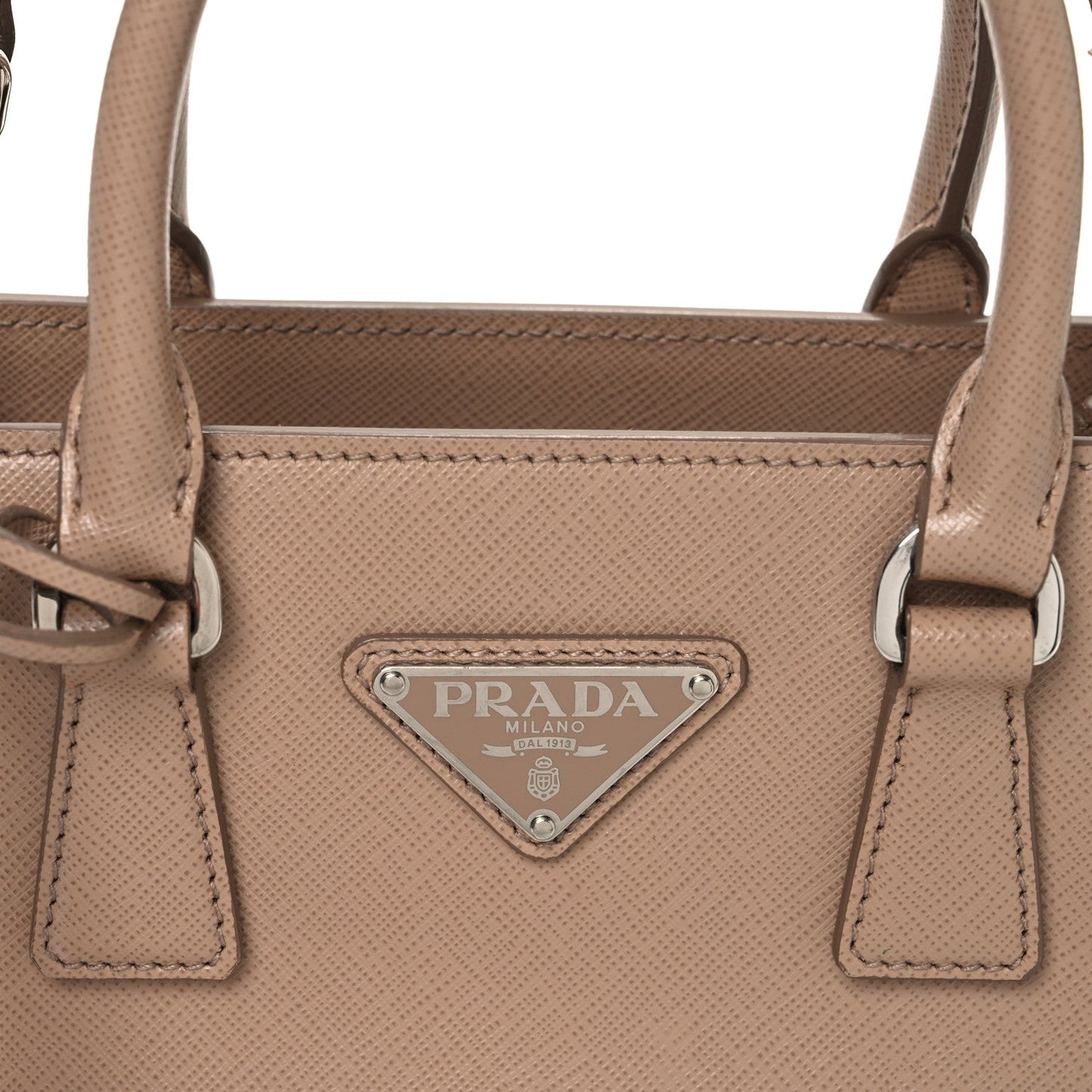 Prada Saffiano Lux Micro Galleria Shoulder Bag Cammeo