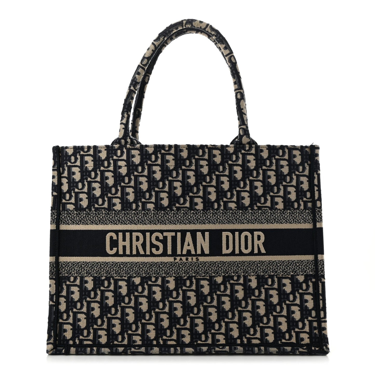 Christian Dior Oblique Medium Book Tote Blue Multicolor