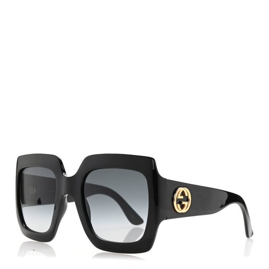 Gucci Acetate Square Frame Sunglasses GG0053S Black