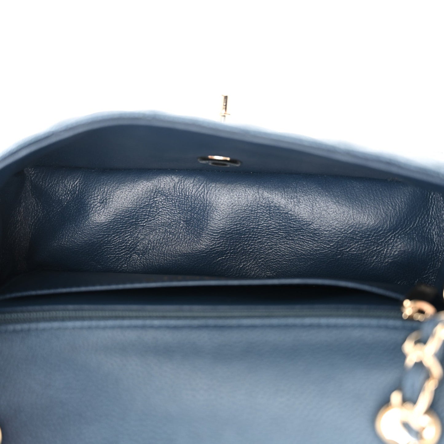 Chanel Iridescent Caviar Quilted Mini Rectangular Flap Dark Blue