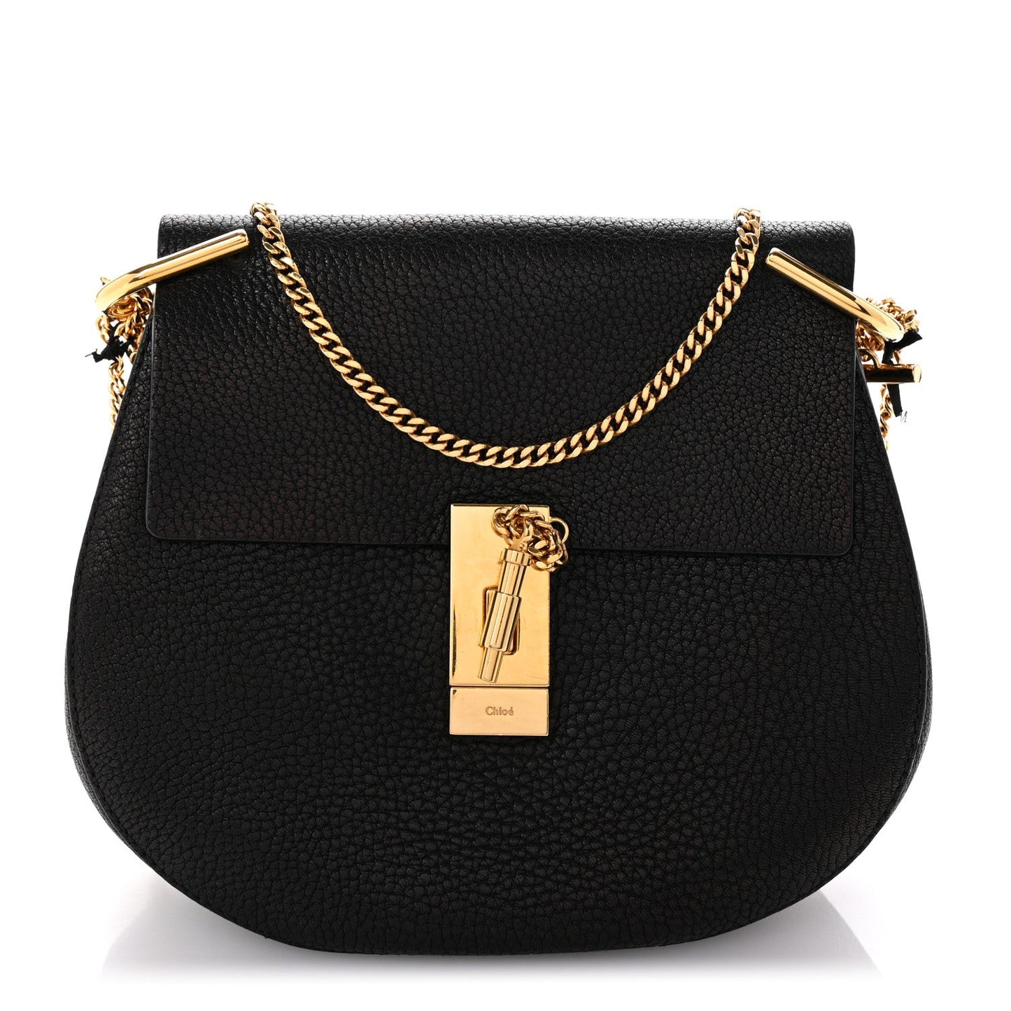 Chloe Grained Lambskin Drew Shoulder Bag Black