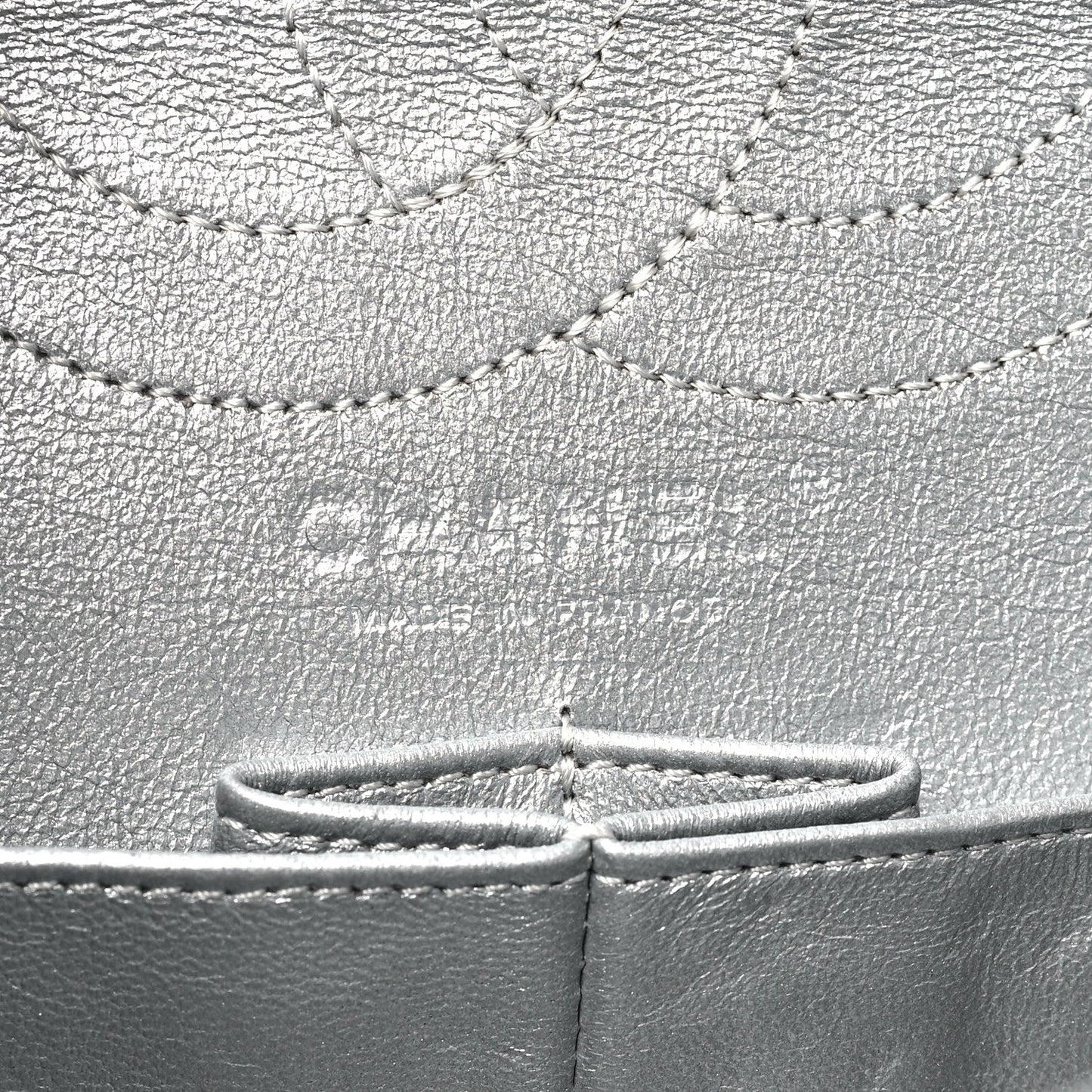 Chanel Striped Calfskin 2.55 Reissue 226 Flap Silver