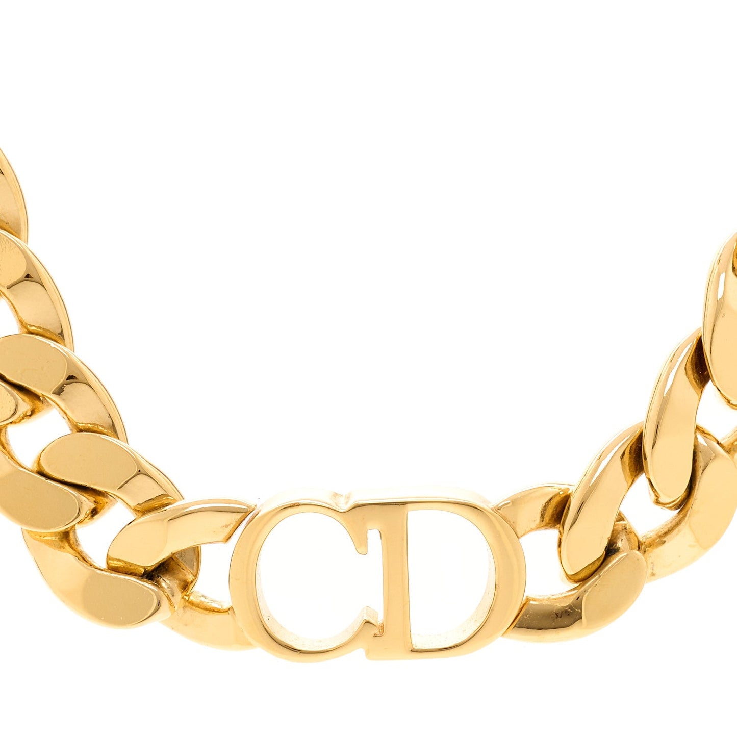 Christian Dior Metal Danseuse Etoile Chain Choker Necklace Gold