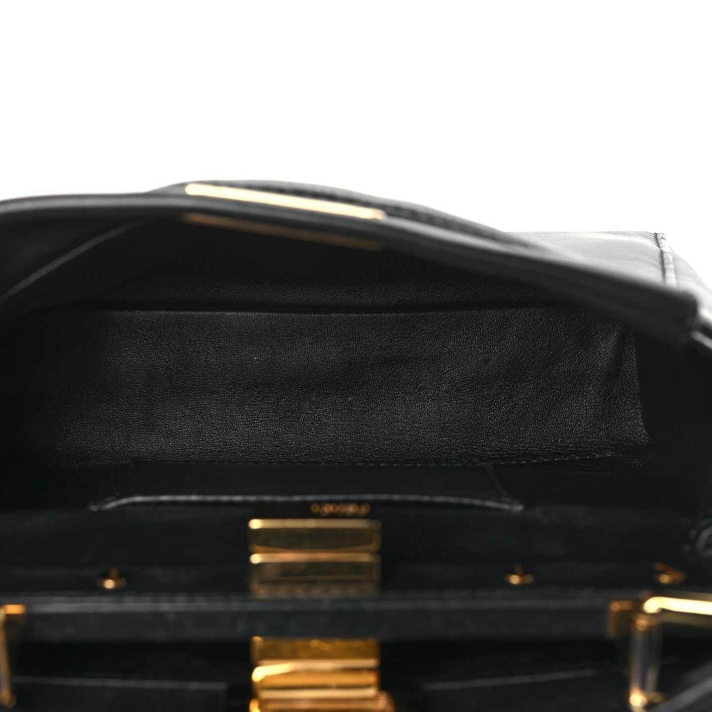 Fendi Nappa Mini Peekaboo Iconic Satchel Black