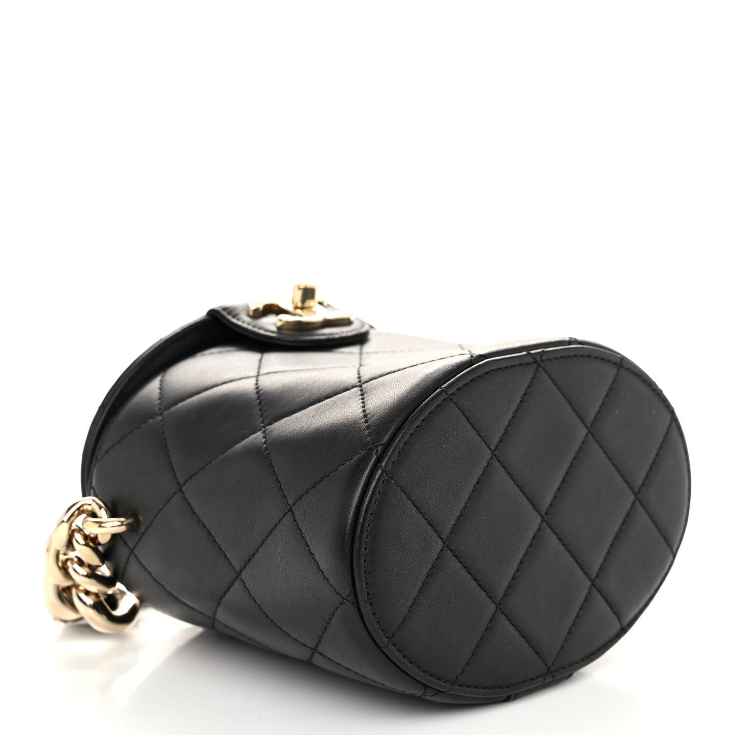 Chanel Lambskin Resin Elegant Chain Vanity Case Black