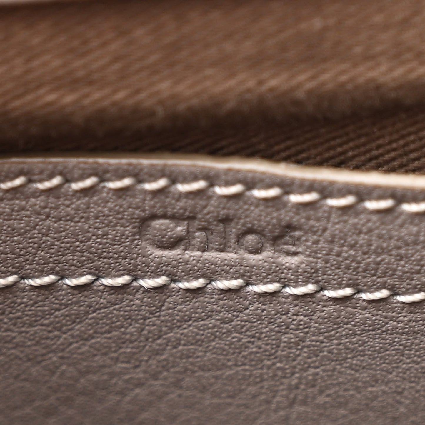 Chloe Calfskin Mini Marcie Round Crossbody Bag Cashmere Grey