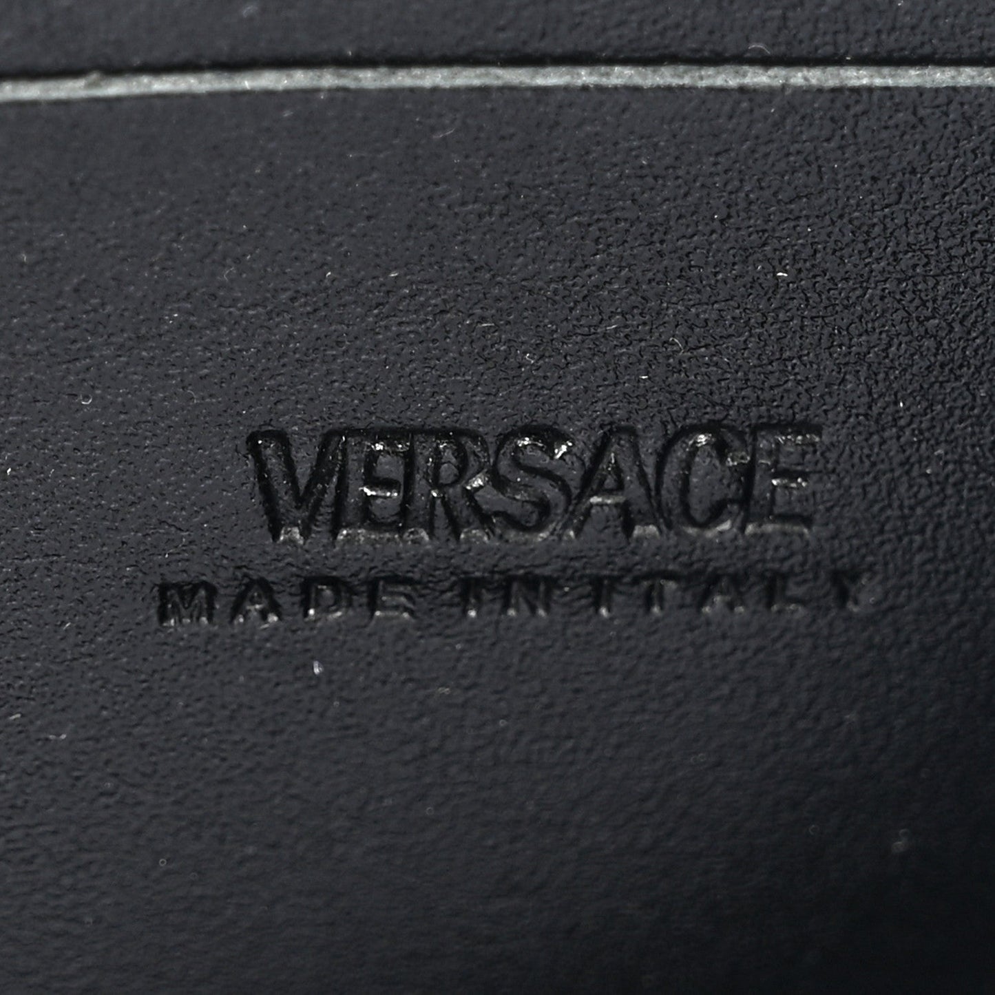 Versace Fabric Jacquard Calfskin Barocco Wristlet Pouch Black