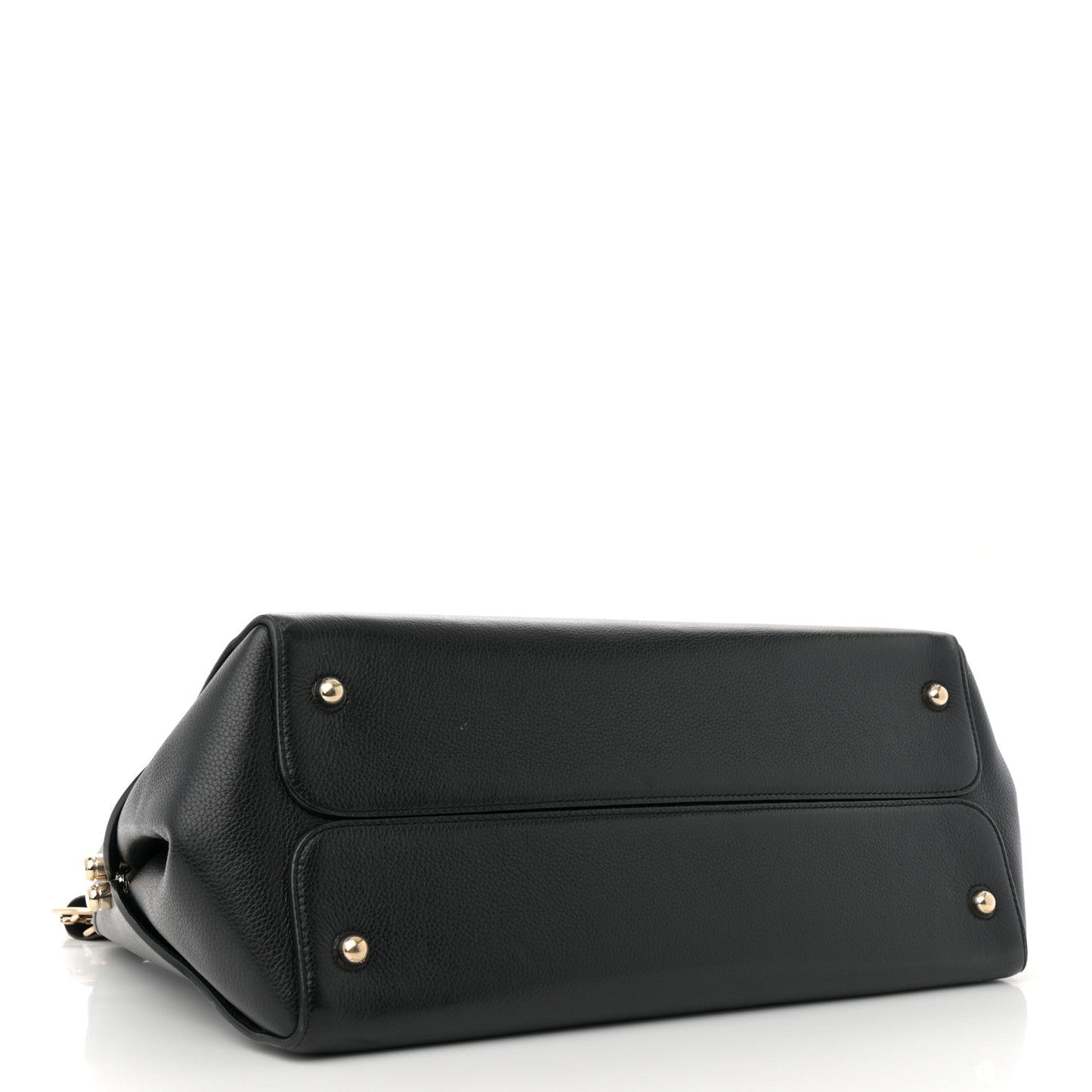 Christian Dior Grained Calfskin Large Bar Zip Tote Black