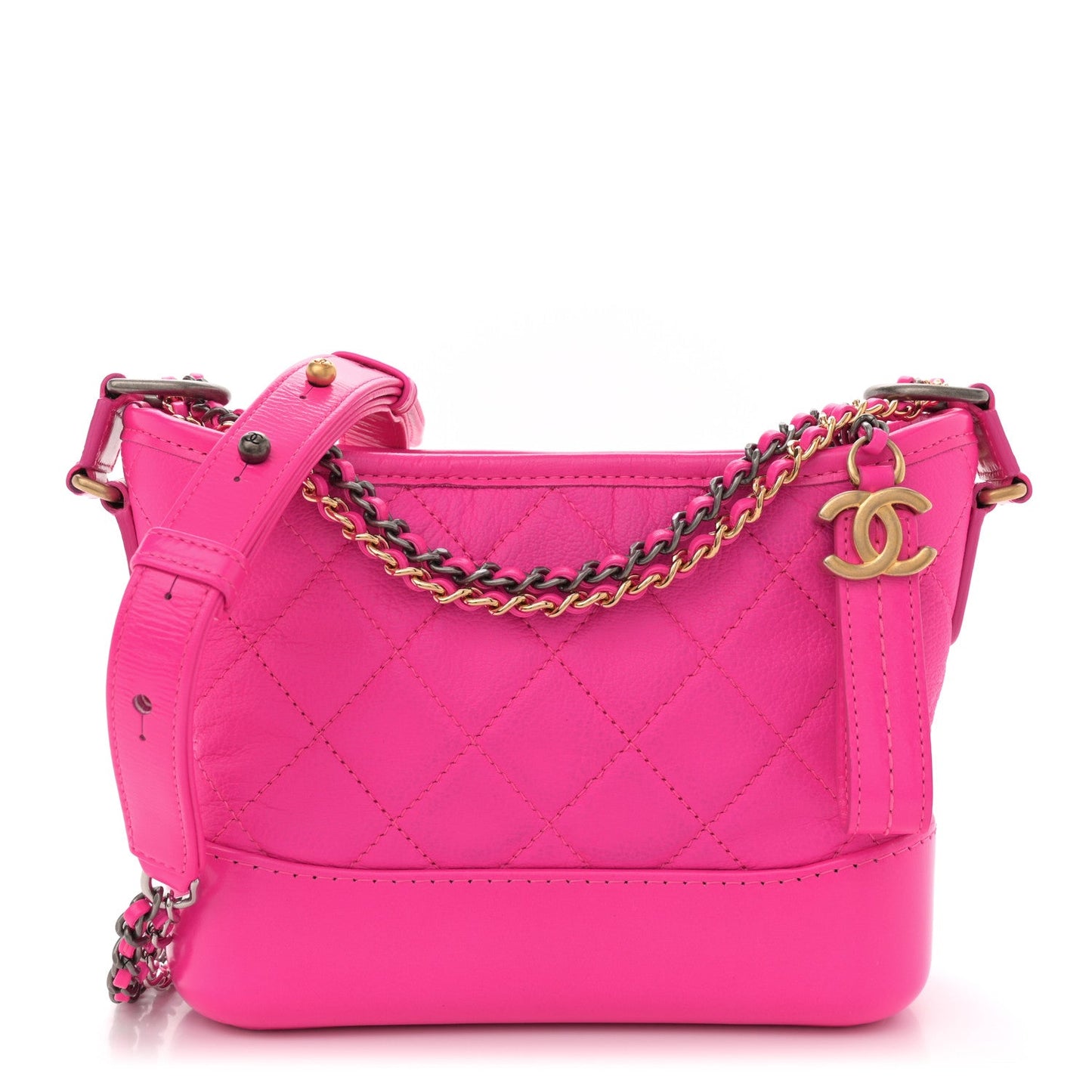 Chanel Goatskin Quilted Small Gabrielle Hobo Pink