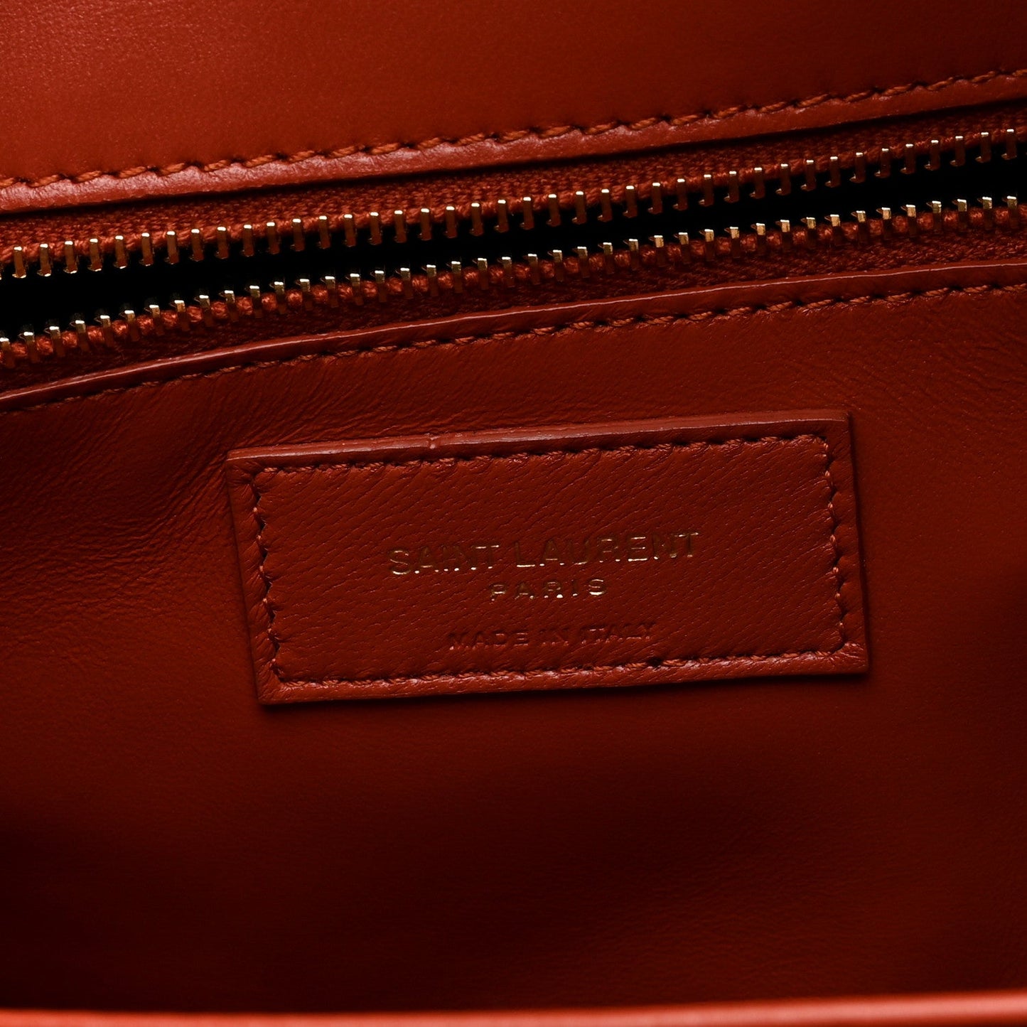 Saint Laurent Smooth Calfskin Le Maillon Satchel Orange