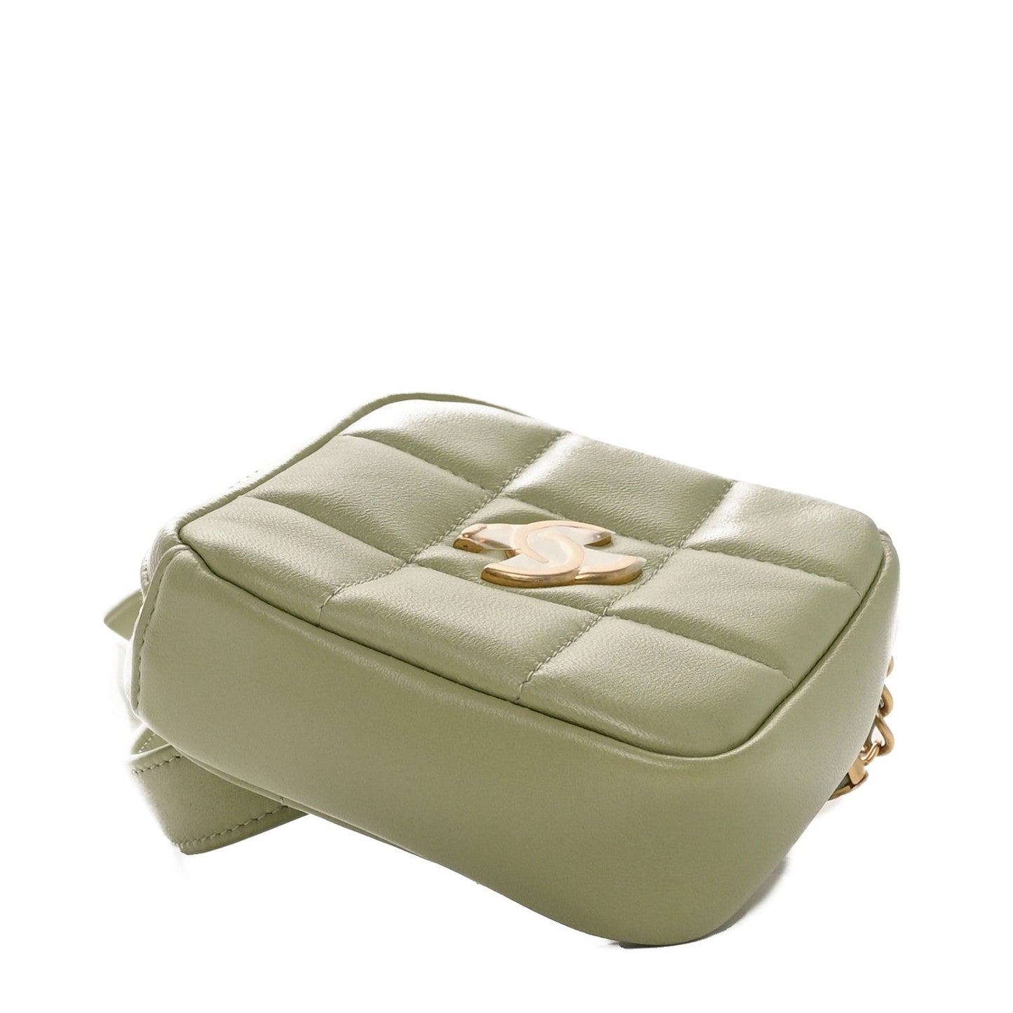 Chanel Lambskin Quilted Coin Purse Belt Bag Green