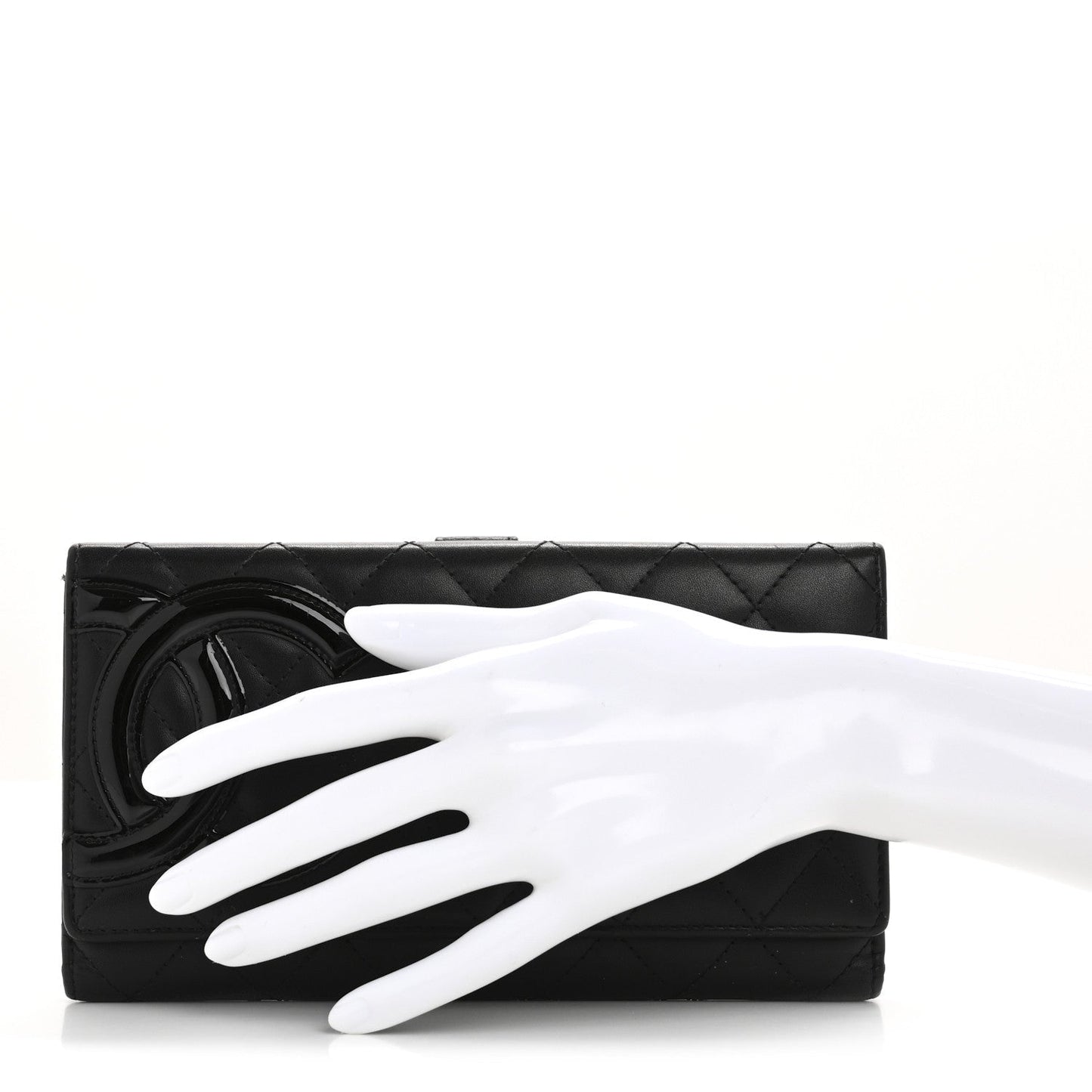 Chanel Calfskin Quilted Cambon Long Double Wallet Black