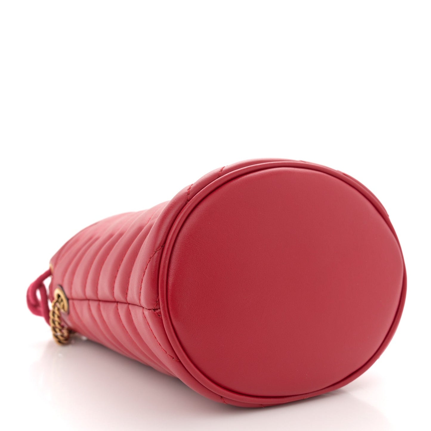 Gucci Calfskin Matelasse Mini GG Marmont 2.0 Bucket Bag Hibiscus Red