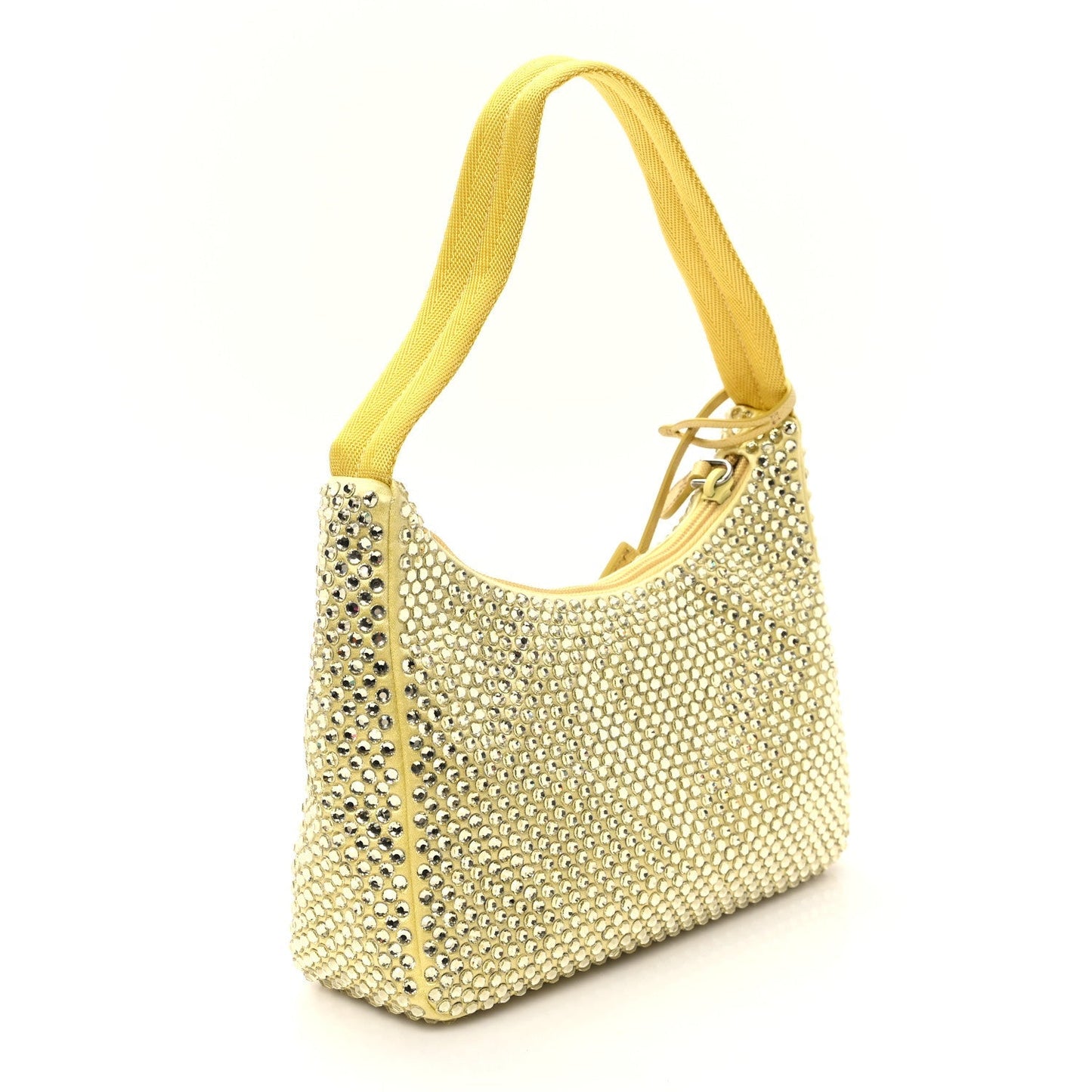 Prada Satin Crystal Mini Re-Edition 2000 Bag Ananas
