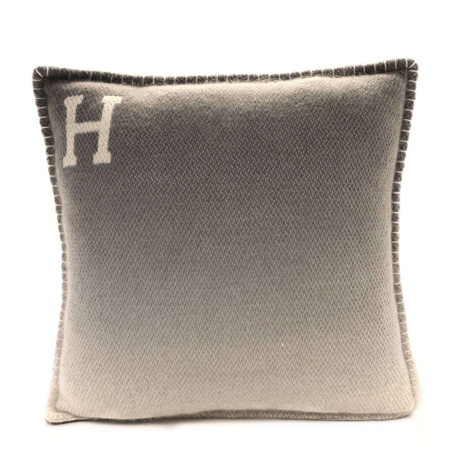 Hermes Tibetan Yak Yack'n'Dye Pillow PM Ecru Gris Fonce