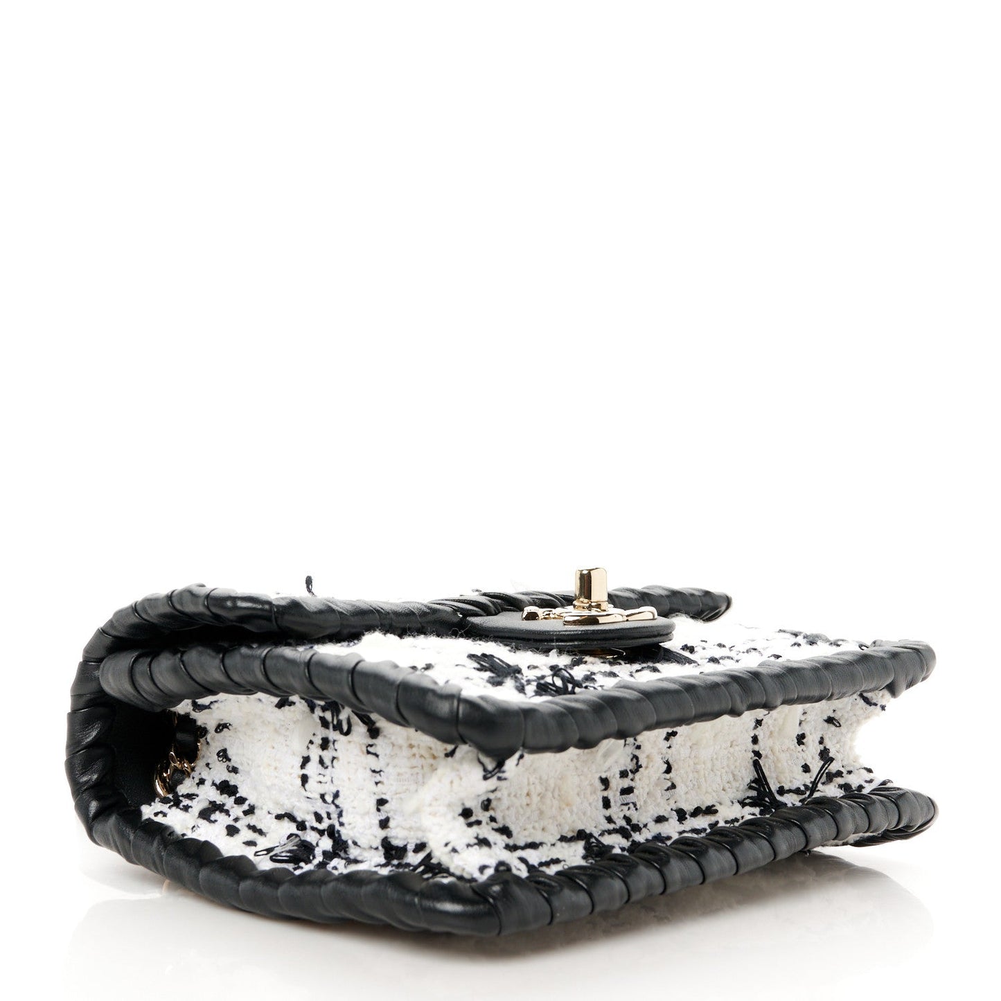 Chanel Tweed Braided Calfskin Mini My Own Frame Flap Grey Black