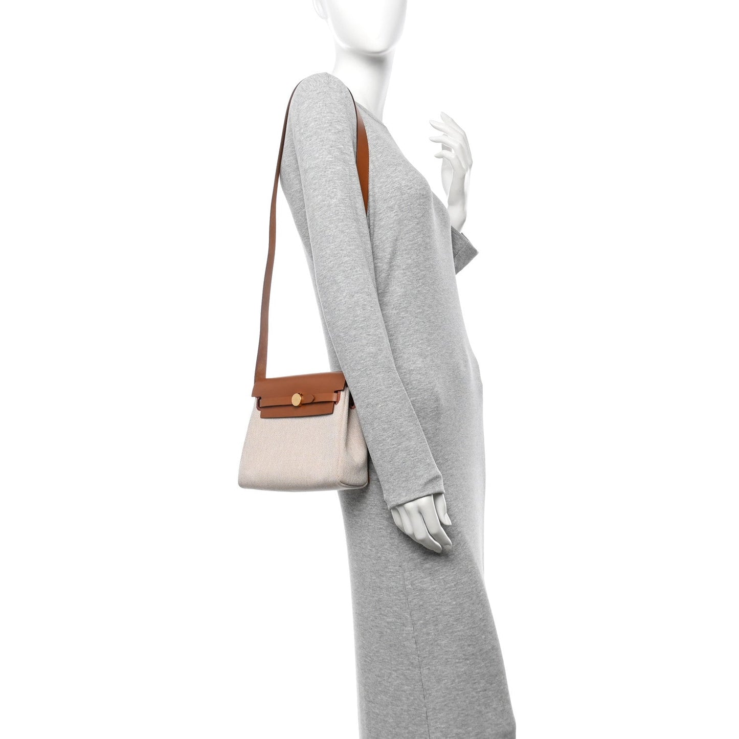Hermes Military Toile Vache Hunter Herbag Zip Retourne 20 Ecru Beige Fauve