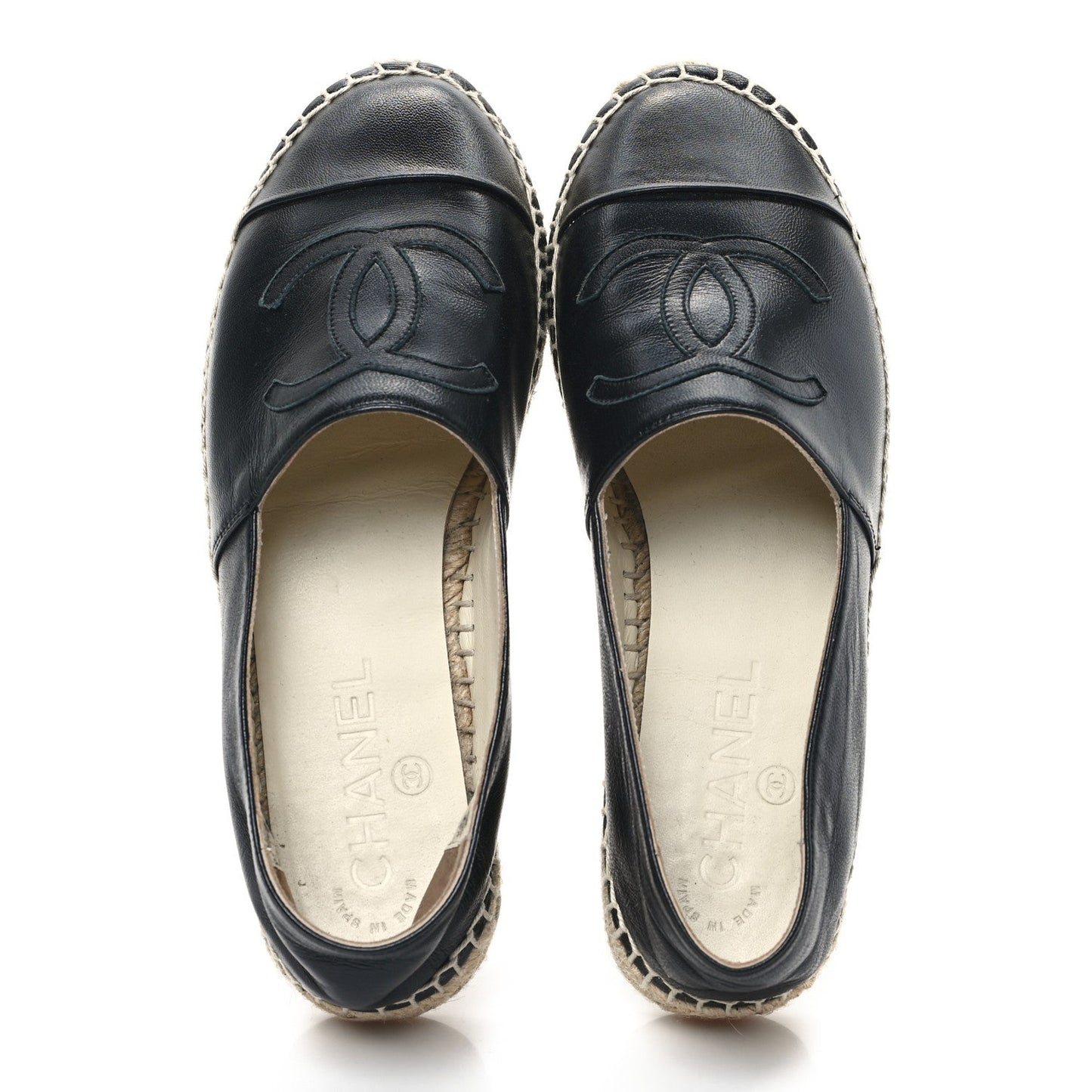 Chanel Lambskin CC Espadrilles 35 Black