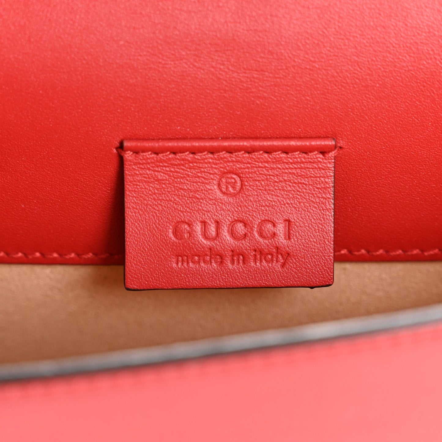 Gucci Calfskin Super Mini Sylvie Chain Shoulder Bag Hibiscus Red